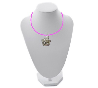 Scottish Bagpipes Scotland gt254 English Pewter On a 18'' Pink Cord Necklace