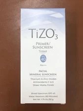 TIZO3 FACIAL PRIMER SUNSCREEN tinted matte finish SPF 40, 1.75 Oz, New In Box