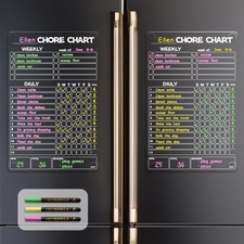 Non-Magnetic Dry Erase Chore Chart for Fridge, 8.5"x13" Clear Reusable Chore ...