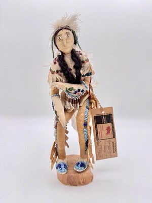 Authentische 1952 Vintage Indianer Indianer Puppe Shoshone Tänzerin mit Etikett