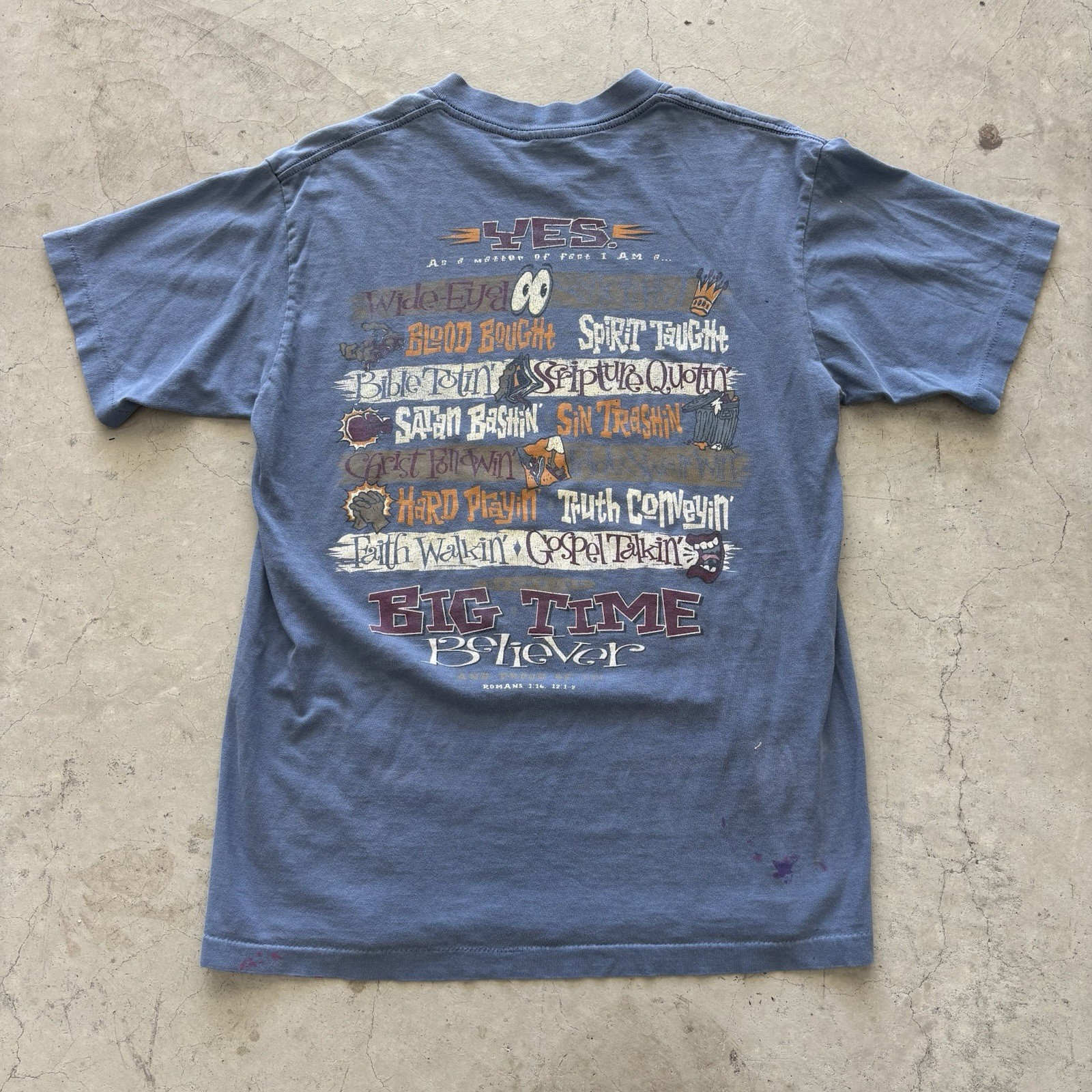 Vintage 90s Jesus Tee Stussy Style T Shirt Single Stitched Painted Men’s Medium