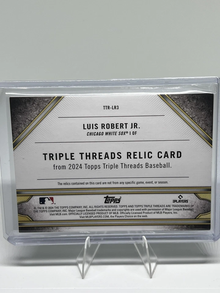 2024 Topps Triple Threads #TTR-LR3 Luis Robert Jr. Triple Threads Relics Gold /9 - Image 2 of 2