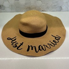 Just Married Embroidered Sun Hat