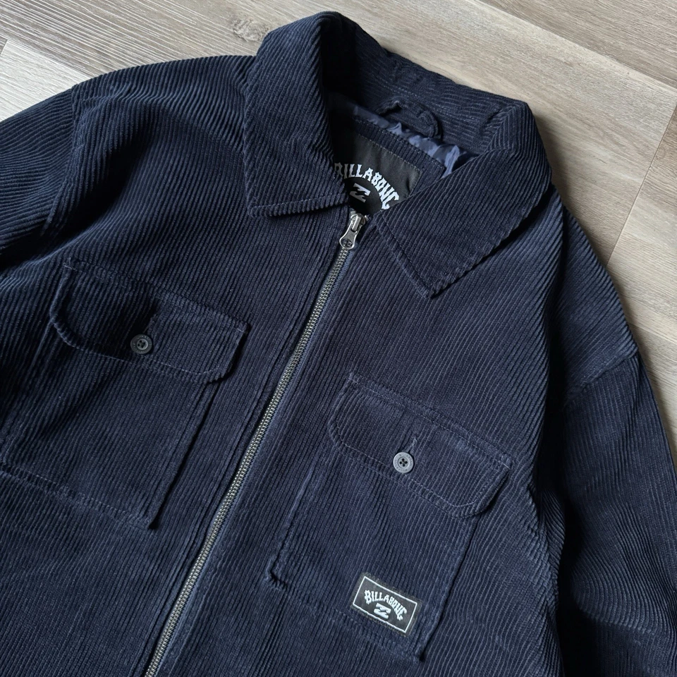 Chaqueta Billabong Mike Azul Marino Pana Cremallera Completa Ropa de Trabajo Talla Mediana Usada 1x Foto 3 de 4