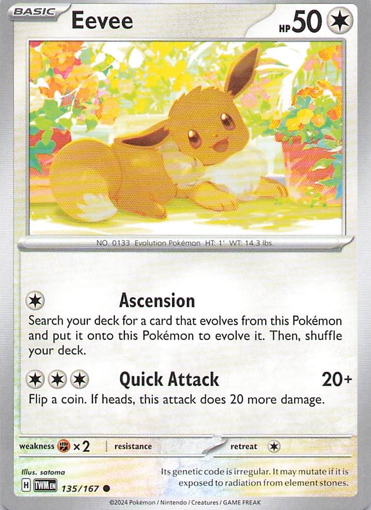Pokemon Card - Eevee - (135/167 - Twilight Masquerade)