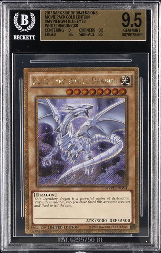 2017 YU-GI-OH! THE DARK SIDE OF DIMENSIONS BLUE-EYES WHITE DRAGON BGS 9.5