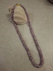 Puka Shell Necklace Barrel Clasp Surfer Hawaiian Choker 7" Dyed Purple Excellent