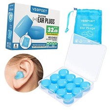 Ear Plugs for Sleeping - Reusable Moldable Silicone 12 count Pack of 1 