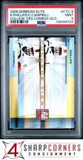 2008 DONRUSS ELITE COLLEGE TIES COMBO GOLD CALAIS CAMPBELL RC #/400 POP 1 PSA 9