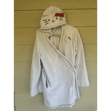 Official Sanrio Hello Kitty White Fleece Hooded Bathrobe 2012 - No Belt