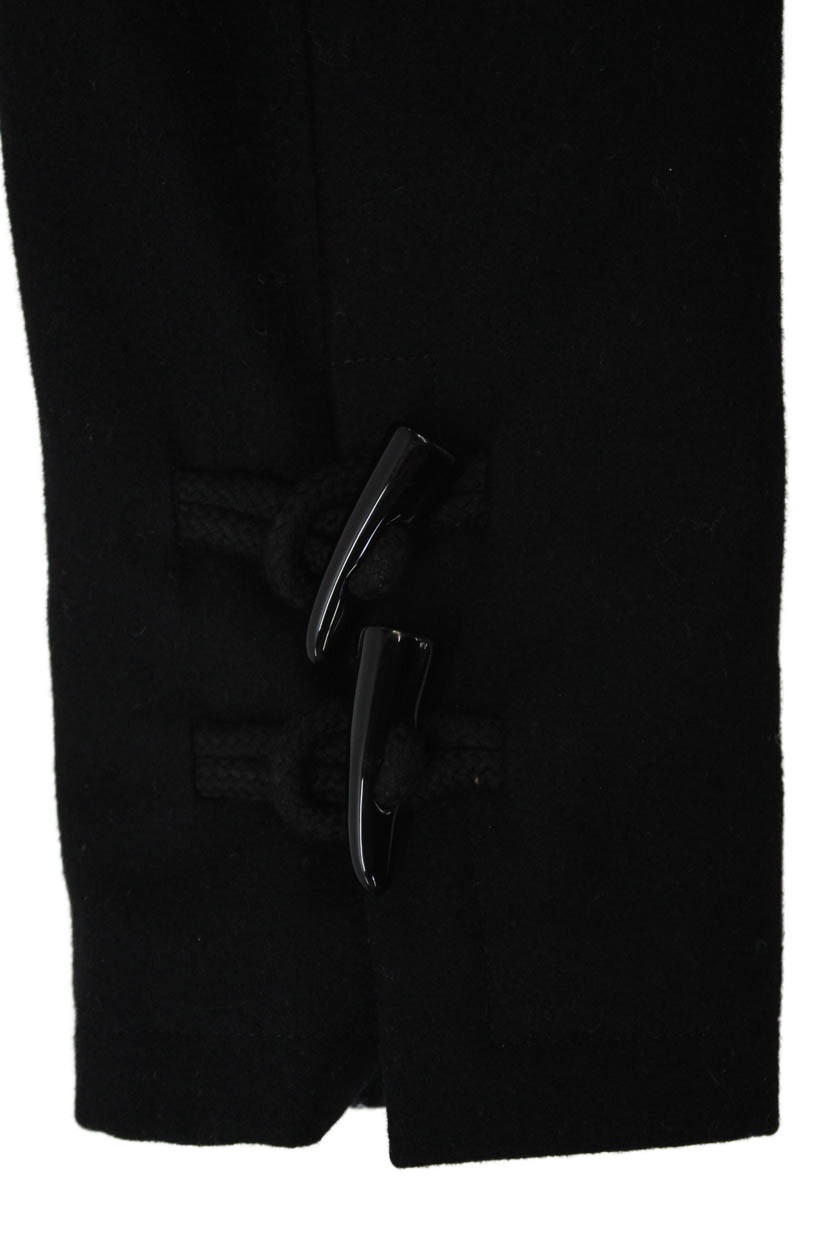 Chanel Womens Hooded Long Sleeve Toggle Closure Longline Coat Black Size S thumbnail 6