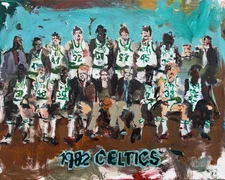 1982 Boston Celtics – Original 16x20 Basketball Canvas Painting, Man Cave art