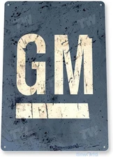 Tinworld Tin Metal Signs 8x12: Gm General Motors Blue Rustic Retro Garage Auto S