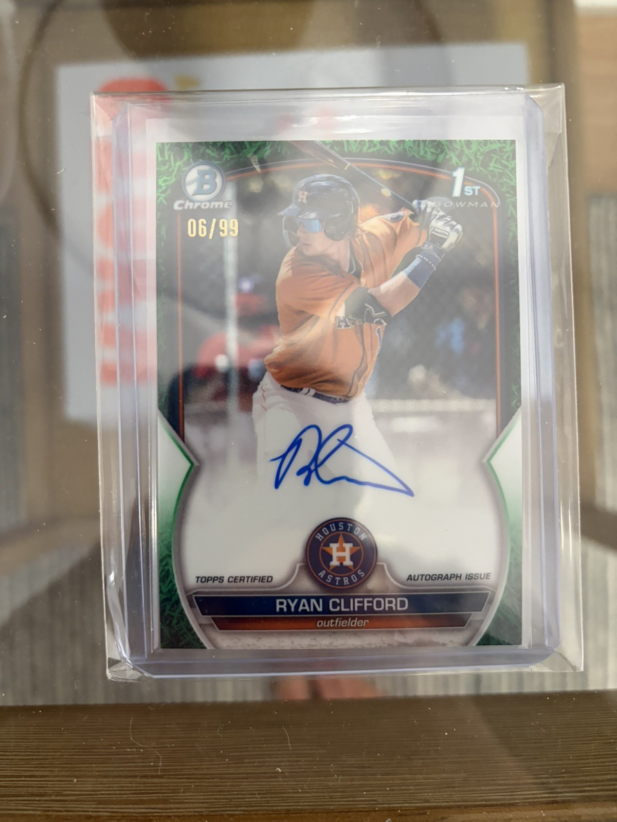 RYAN CLIFFORD 2023 BOWMAN CHROME 1ST AUTOGRAPH GREEN GRASS AUTO /99 Q5860