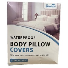 Body Pillow Waterproof Covers 2 PACK Protector Zipper White 21"x 55" NEW In Box