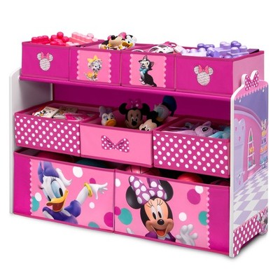 Minnie Mouse Toy Organizers 9 Storage Bins Girls Kids Bedroom Playroom Furniture