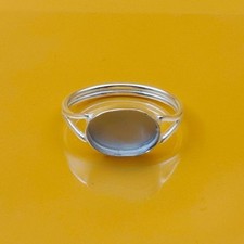 925 Sterling Silver Horizontal 8x12mm Oval Ring Setting Double Band Jewelry