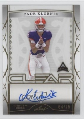 2022 Leaf Trinity Clear Gold 64/75 Cade Klubnik #CA-CK1 Auto n5h