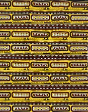 African Print Fabric/ Ankara - Yellow, Brown, Black "Born to Be Seen", 1 YARD