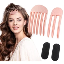 4PCS Volumizing Hair Clips, Pink Plastic Hair Volume Clip for Fluffy Bangs, R...