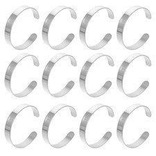 Adjustable Stainless Steel Bracelet Blanks Silver Cuff Blanks for Jewelry Making