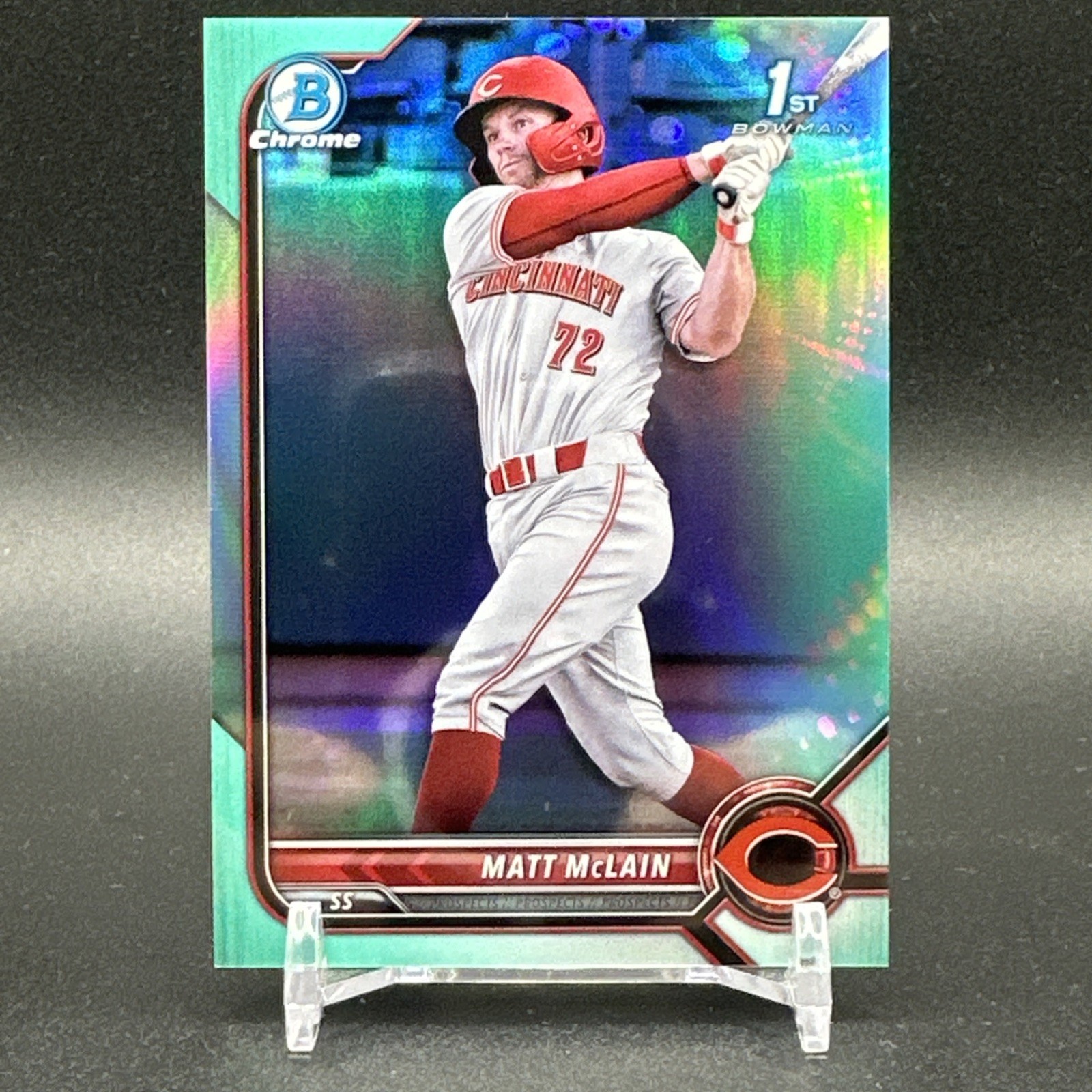 Matt McLain 2022 Bowman 1st Aqua Chrome Refractor /125 Cincinnati Reds BCP-245