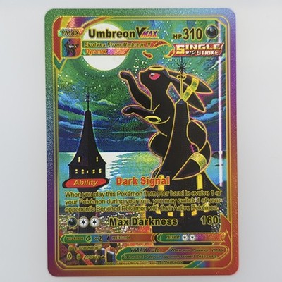 Pokémon Umbreon VMAX 310hp Rainbow Foil Fan Art Collector Card TCG