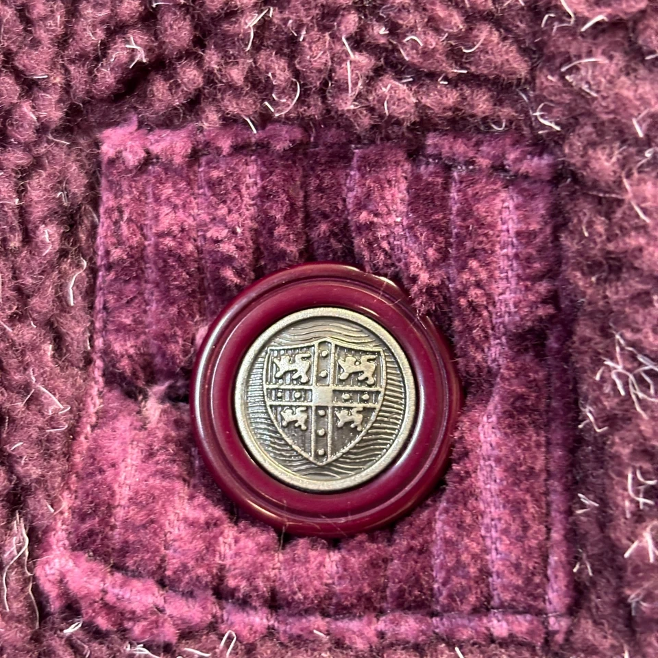 Chaqueta polar vintage reversible para mujer Grannycore bordada talla XL púrpura Foto 4 de 4