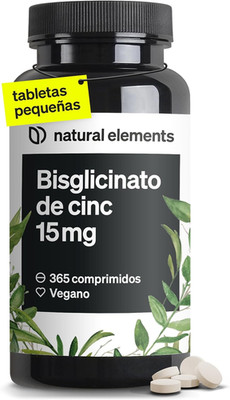 Zinc Bisglicinato 15Mg - 365 Comprimidos (1 Año) - Para El Pelo, Piel, Uñas Y Re