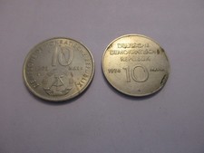 2 x GDR, 10 Mark, 1973 A and 1974 A