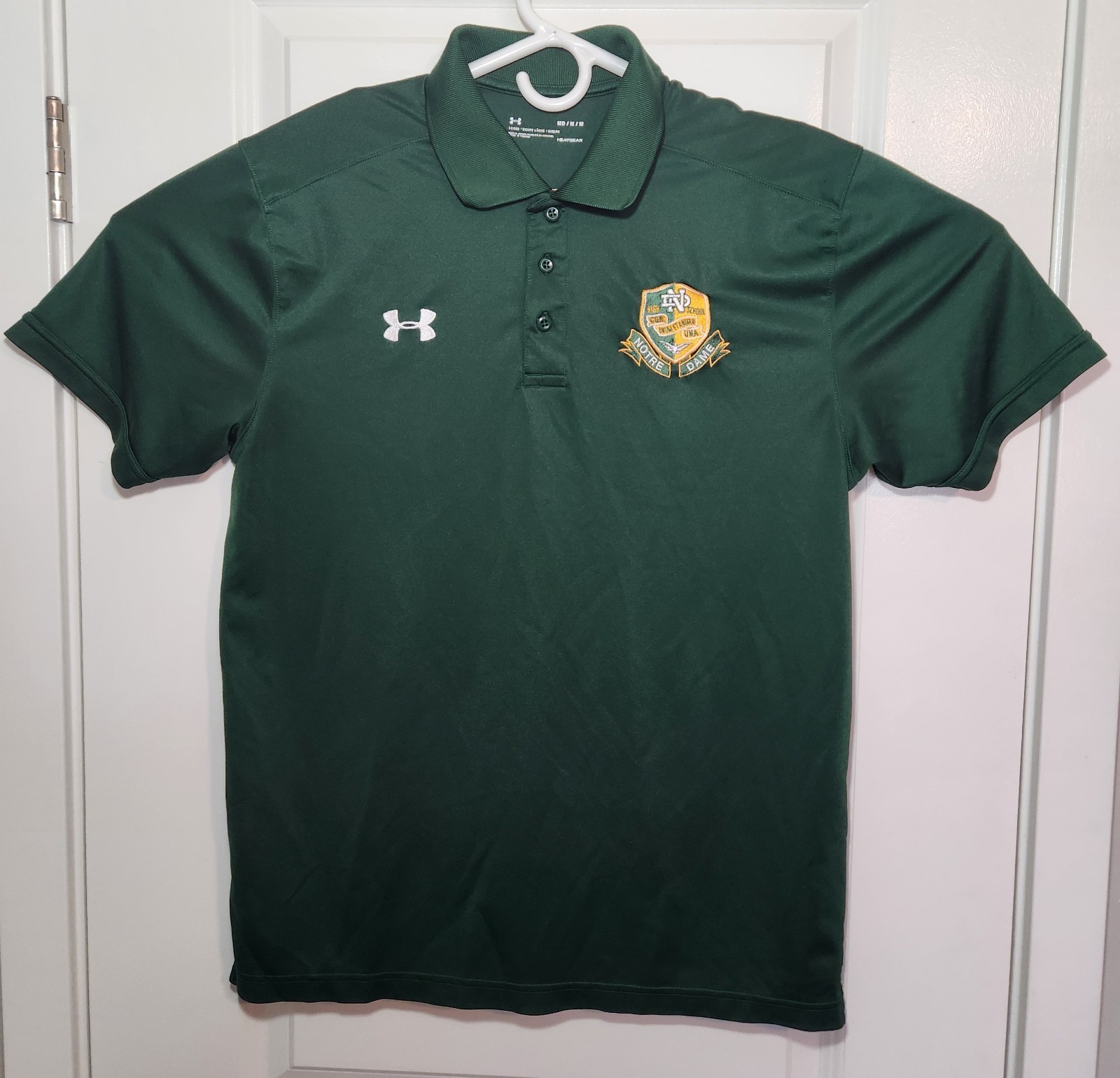 FILA Polo canottaggio Under Armour Notre Dame uomo media rara ricamata verde girocollo