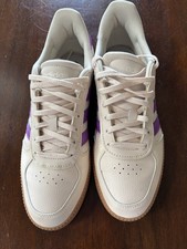 adidas Women's Breaknet Sleek Off white/purple Size 8.5