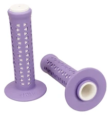 AME old school BMX Unitron bicycle grips - LAVENDER over WHITE