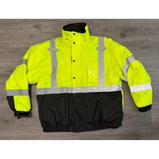 Ergodyne Work Gear High Visibility Neon Yellow Black Safety Jacket Men XL