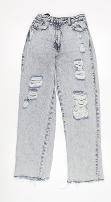 QNDY Damen Jeans blau Distressed Straight Größe L