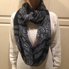 Infinity Long Scarf, Head Cover, Hair Wrap, Headscarf, Keffiyeh, Soft Black