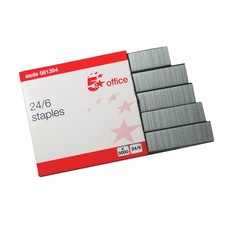 5000 x 5 Star Office Staples 24/6 Heavy Duty Galvanised Steel Ref 581394 0.0011 per staple