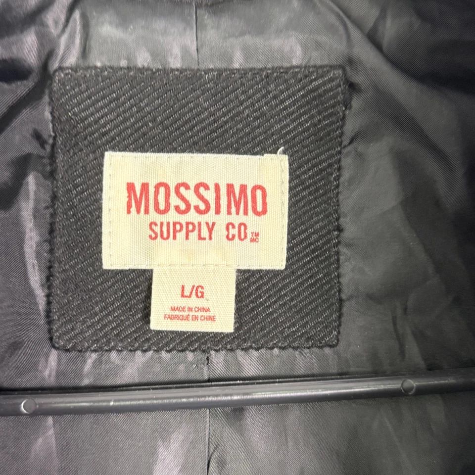 Abrigo De Colección Y2K Mossimo Talla L Negro Imitación Piel Con Capucha Palanca Bella Swan Foto 4 de 4