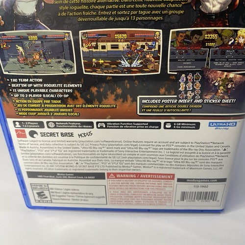 Double Dragon Gaiden Rise of The Dragons Sony PS5- OG Stickers + Poster Included - Picture 4 of 13