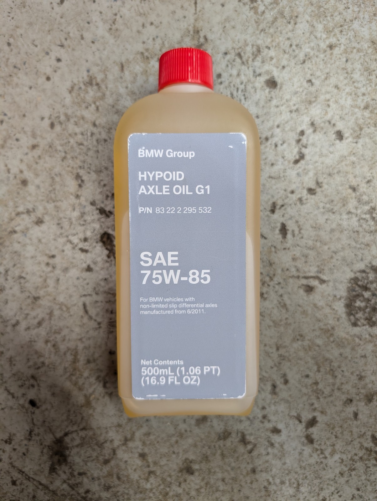 New Genuine OEM BMW Hypoid Axle Oil G1 500ml SAE 75W-85 OE 83222295532