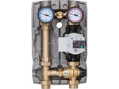 Heizkreisset Easyflow DN25(1') Überstromventil,Festwertmischer 20-43°C,Wilo Para