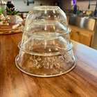 Vintage Pyrex Clear Nesting Mixing Bowls set of 3 Colonial Mist 323 325 326 Nice