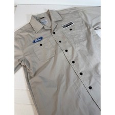 David Carey Originals Mens Ford F150 Mechanic Work Shirt Tan Large Garage