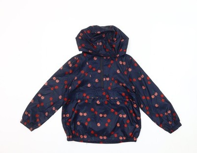 Marks and Spencer Mädchen Anorak blau mit Kapuze 7-8 Jahre
