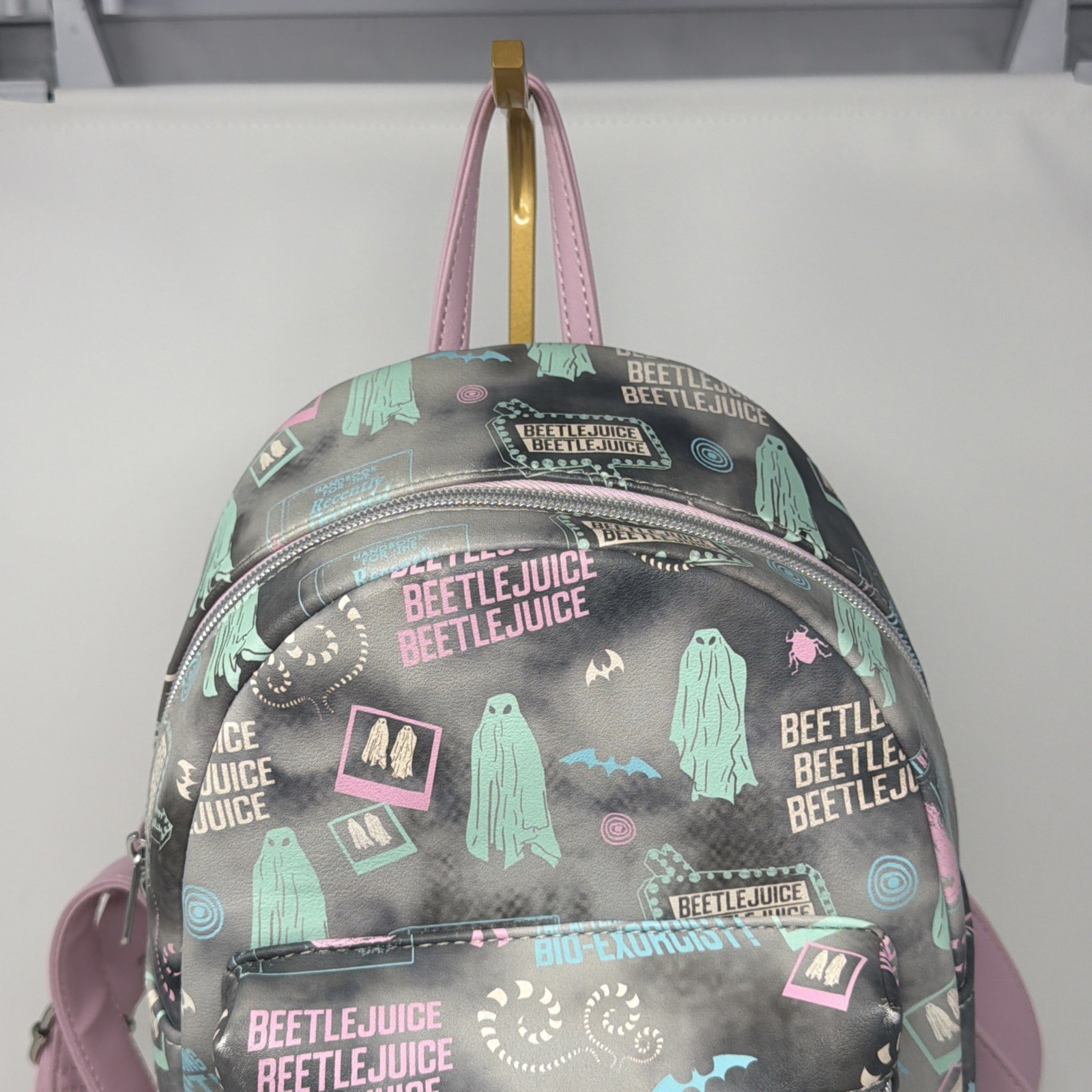 Loungefly Beetlejuice Mini Backpack Ghost Print F… - image 2