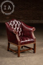Vintage Burgundy Tufted Leather Chesterfield Club Chair