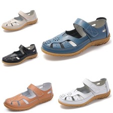 Womens Ladies Flat Comfort Summer Sandals Walking Mary Jane Work Wide Fit Shoes