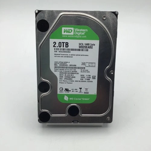 Western Digital WD20EARX-00PASB0 WD Green 2TB 3.5" 5400 RPM 6Gb/s SATA HDD