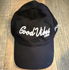 Adjustable Black Baseball Cap Hat Good Vibes ...