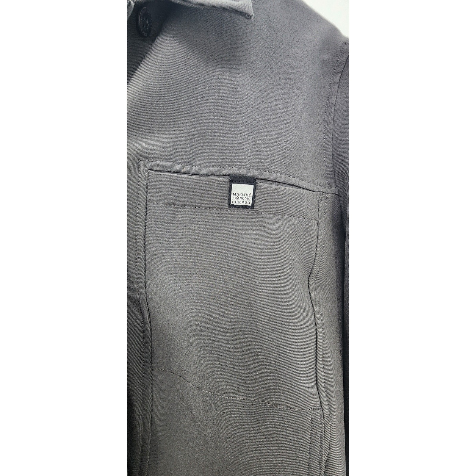 Marithe Francois Girbaud Gray Hidden Button Jacke… - image 6